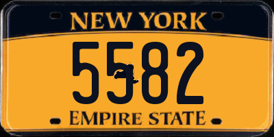 NY license plate 5582