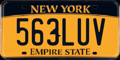 NY license plate 563LUV