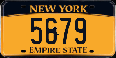 NY license plate 5679