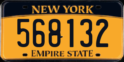 NY license plate 568132
