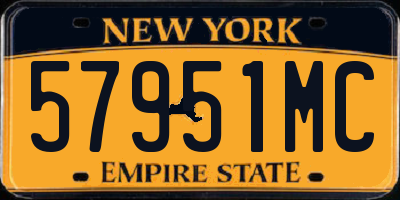 NY license plate 57951MC