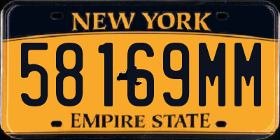 NY license plate 58169MM