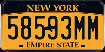 NY license plate 58593MM