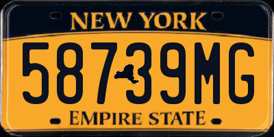 NY license plate 58739MG