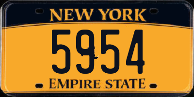 NY license plate 5954