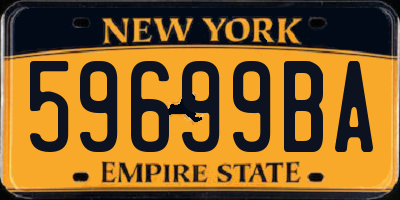 NY license plate 59699BA