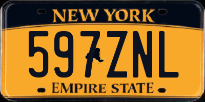 NY license plate 597ZNL