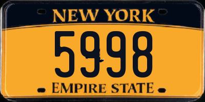 NY license plate 5998