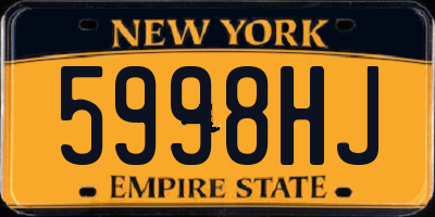 NY license plate 5998HJ