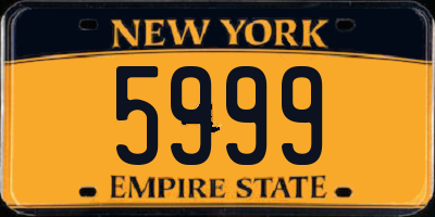 NY license plate 5999