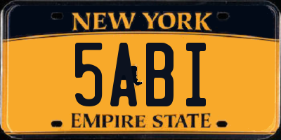 NY license plate 5ABI