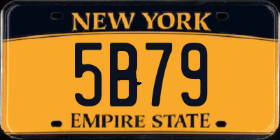 NY license plate 5B79