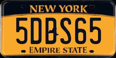 NY license plate 5DDS65