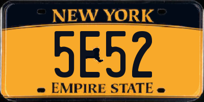 NY license plate 5E52