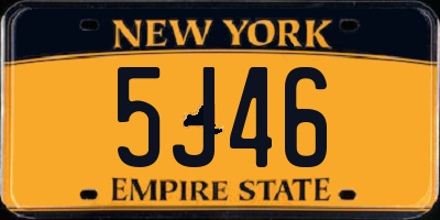 NY license plate 5J46