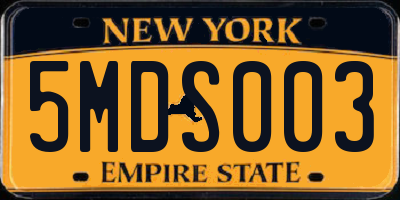 NY license plate 5MDS003