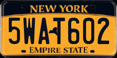 NY license plate 5WAT602