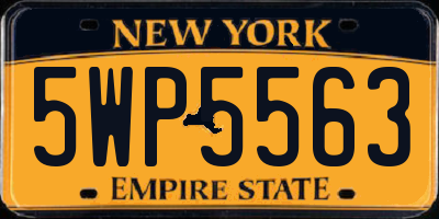 NY license plate 5WP5563