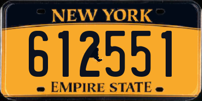 NY license plate 612551