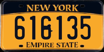 NY license plate 616135