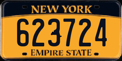 NY license plate 623724