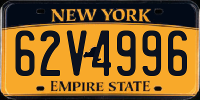 NY license plate 62V4996