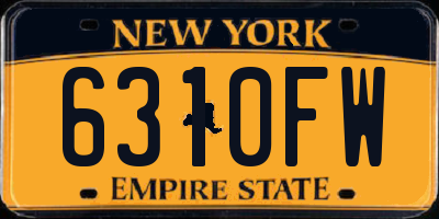 NY license plate 6310FW