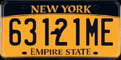 NY license plate 63121ME