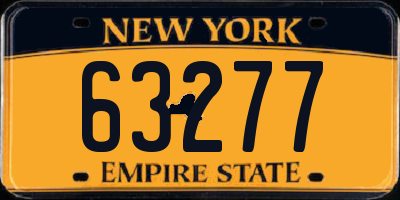 NY license plate 63277