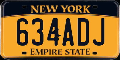 NY license plate 634ADJ