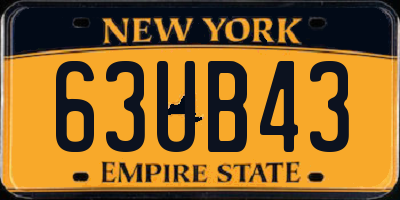 NY license plate 63UB43