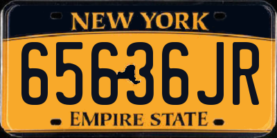 NY license plate 65636JR