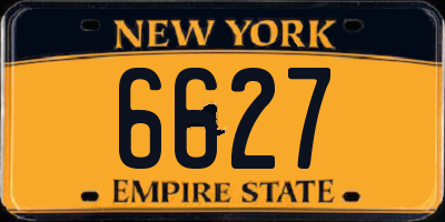 NY license plate 6627