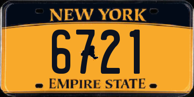 NY license plate 6721