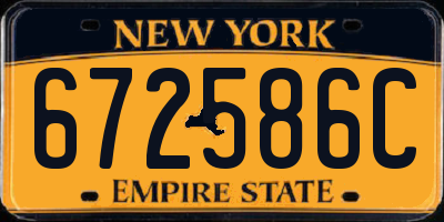 NY license plate 672586C