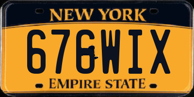 NY license plate 676WIX