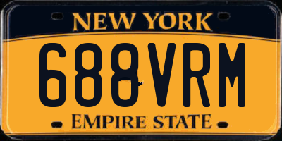 NY license plate 688VRM