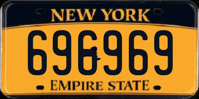 NY license plate 696969
