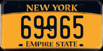 NY license plate 69965