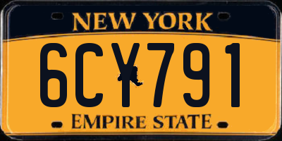 NY license plate 6CY791