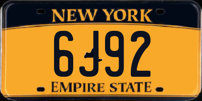 NY license plate 6J92