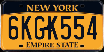 NY license plate 6KGK554