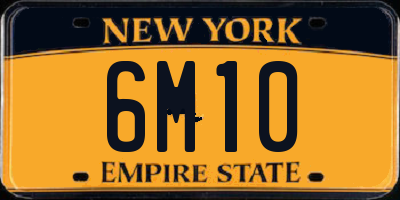 NY license plate 6M10