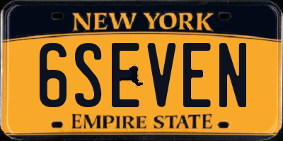 NY license plate 6SEVEN