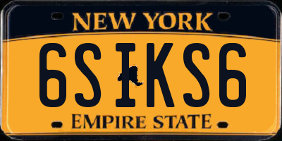 NY license plate 6SIKS6