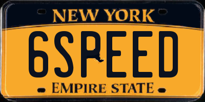 NY license plate 6SPEED