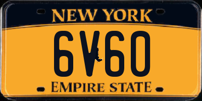 NY license plate 6V60