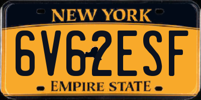 NY license plate 6V62ESF