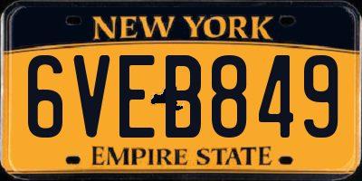 NY license plate 6VEB849