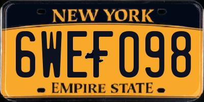 NY license plate 6WEF098